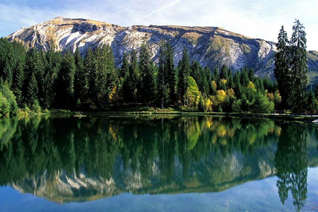 fishing lake in the mountains