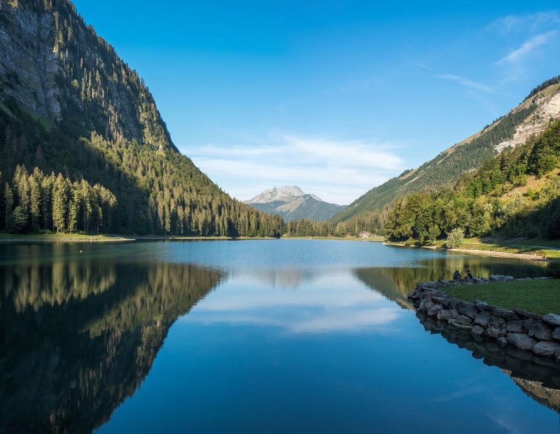 Mountain lake in summer